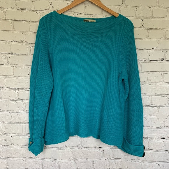 Habitat Sweaters - Habitat Blue Cotton Knit Sweater Size Medium